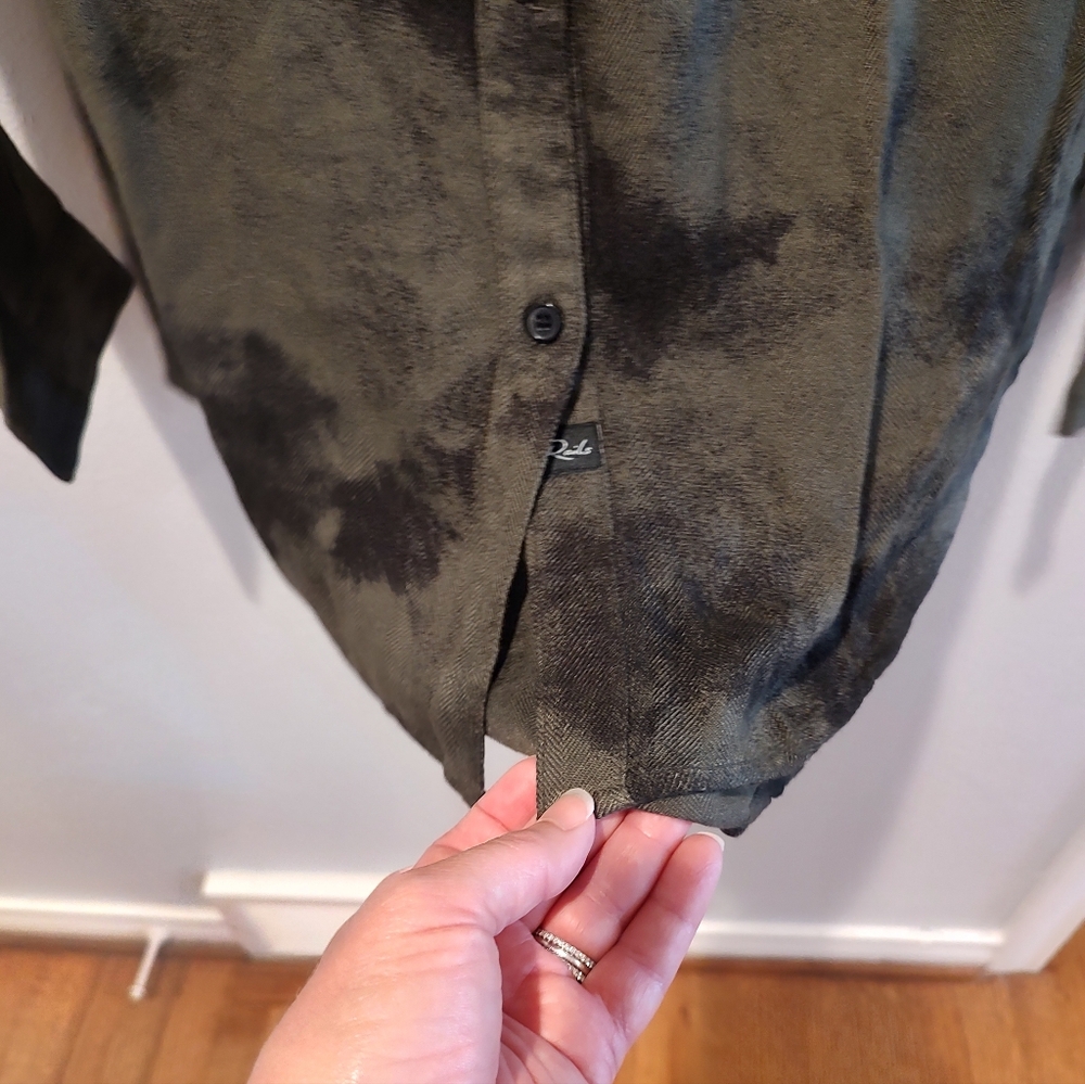 Rails Long Sleeve Hunter Olive Tie Dye Women’s Shirt Black M - Picture 7 of 12